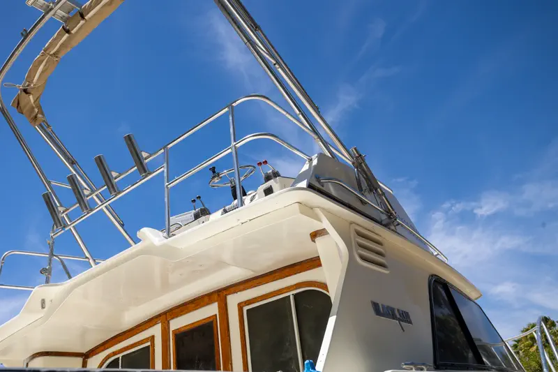 Helm station on the open bridge deck