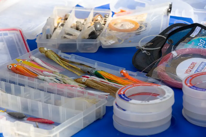 Tackle boxes and leader